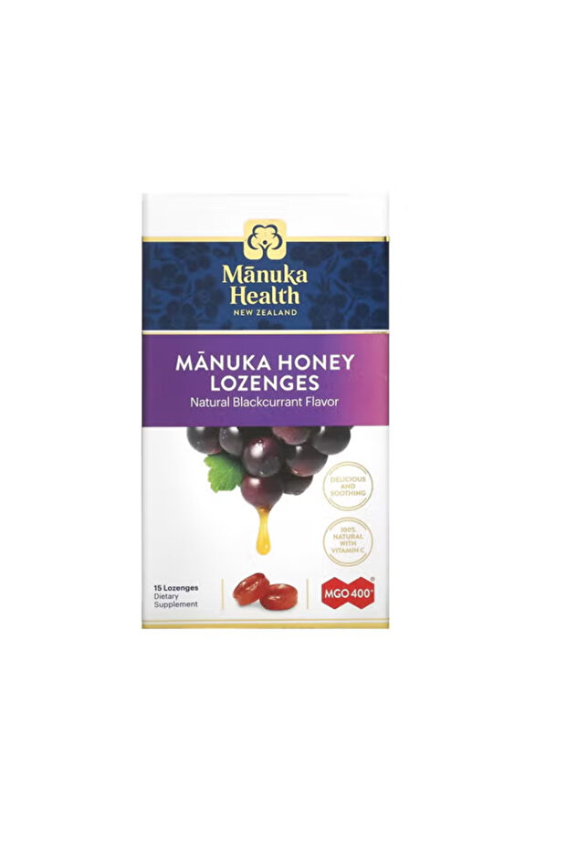 Honey Mgo400 Plus Natural Blackcurrant Flavor 15 Lozenges