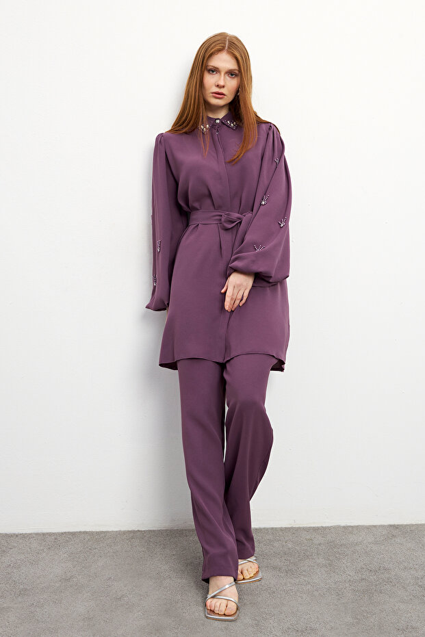 Leora Tunik Pantolon Takım - Leylak - 1