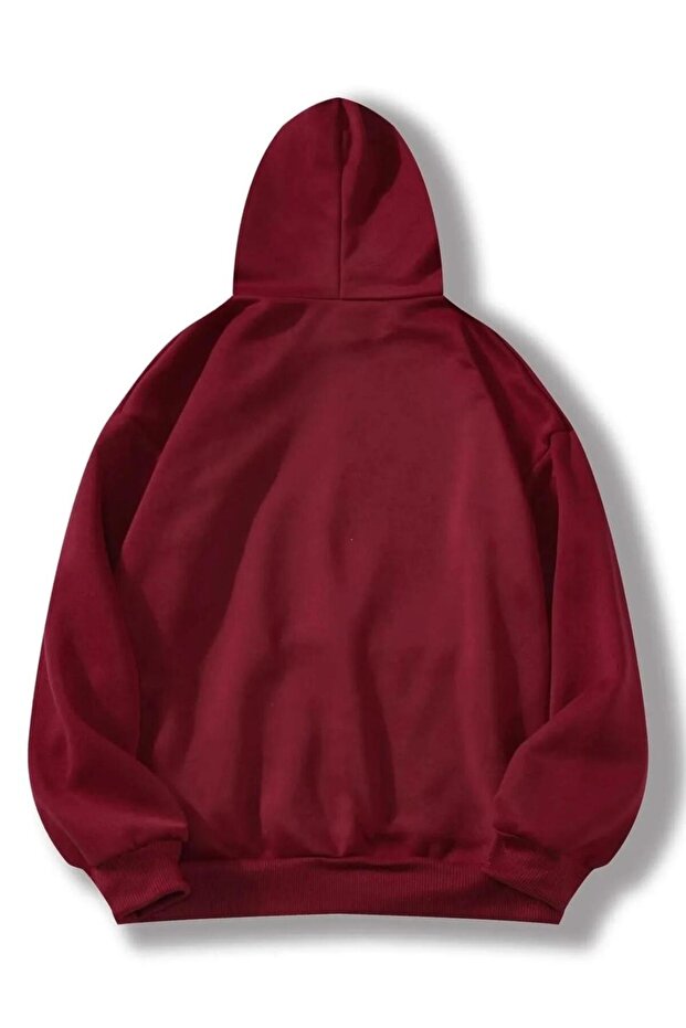 OVERSİZE MANHATTAN BASKI DETAYLI KAPÜŞONLU BASİC SWEATSHİRT - 2