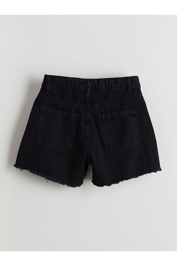 Beli Ayarlanabilir Lastikli Kız Çocuk Jean Şort - 2
