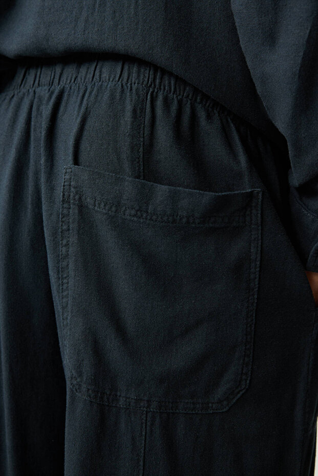 Keten karışımlı jogger pantolon - 3