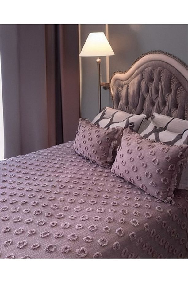 %100 Pamuklu Ponponlu Pike Takımı Tek Kişilik 160x220 cm Yumuşak Nefes Alabilir Yazlık Yatak Örtüsü - 1