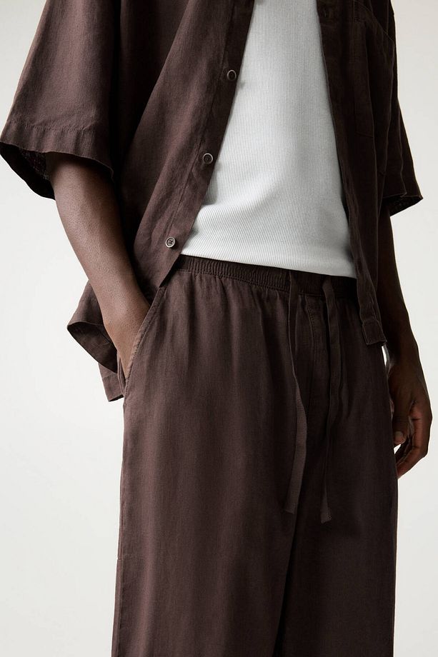%100 keten jogger pantolon - 5