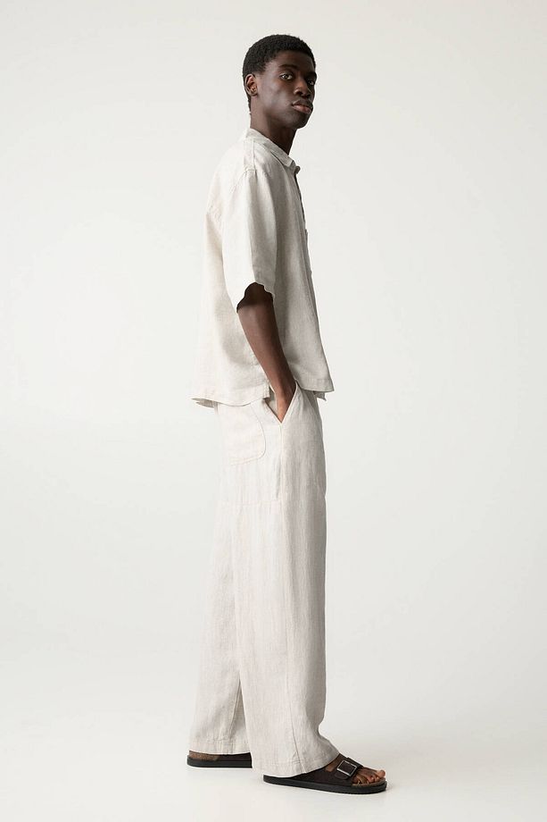 %100 keten jogger pantolon - 4