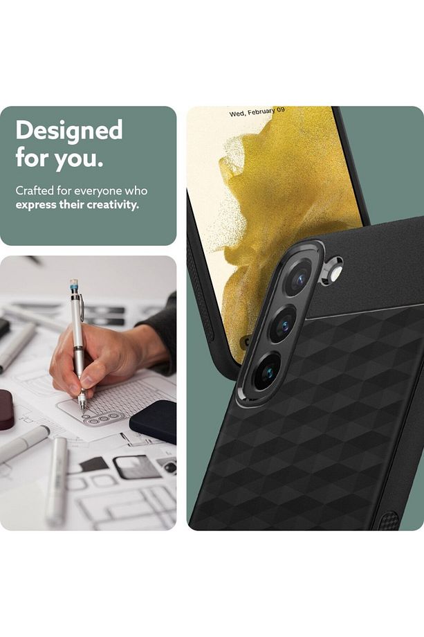 Caseology Galaxy S22 Kılıf Parallax Matte Black - ACS04009 - 5