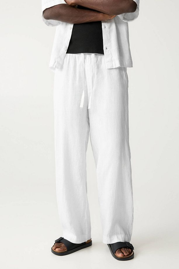 %100 keten jogger pantolon - 2