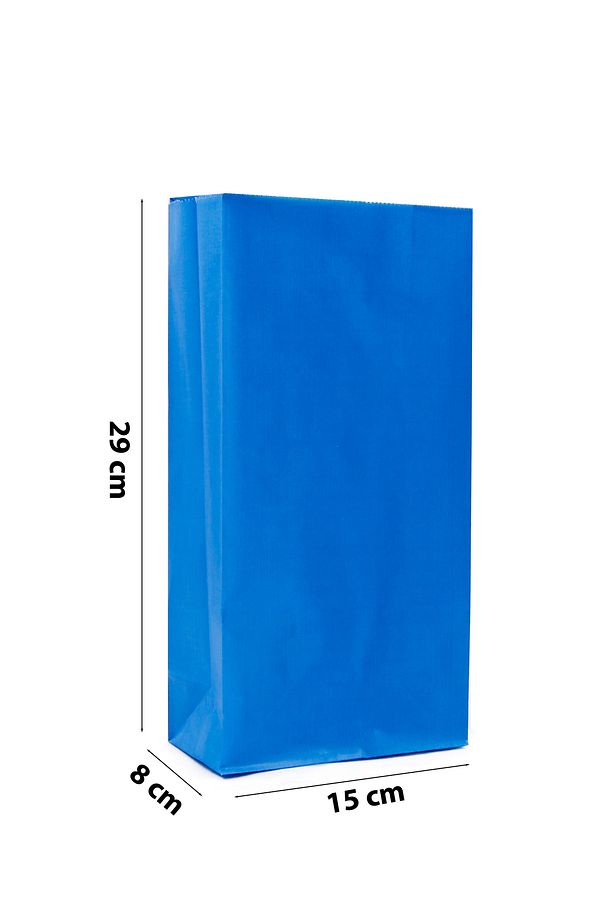 15x29x8 Cm Mavi Renkli Kese Kağıdı 10 Adet, Hediyelik Poşet, Hediye Kutusu - 3