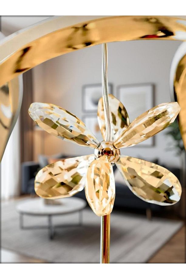 Damla Tek Toplu Taçlı Ledli Gold 3 Renk Ledli - Led Avize Aydınlatma - 2