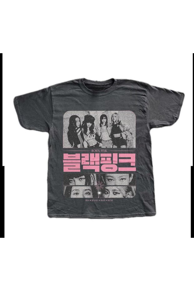 Blackpink Born Pink Music Album Printed Smoked Unisex T-Shirt - Mingalondon