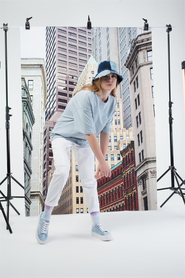 Basic Kadın Tshirt Acık Mavi - 3