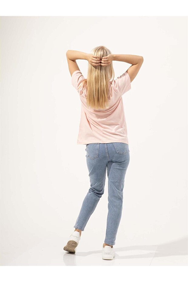 Kadın Slim Tshirt Pembe - 5