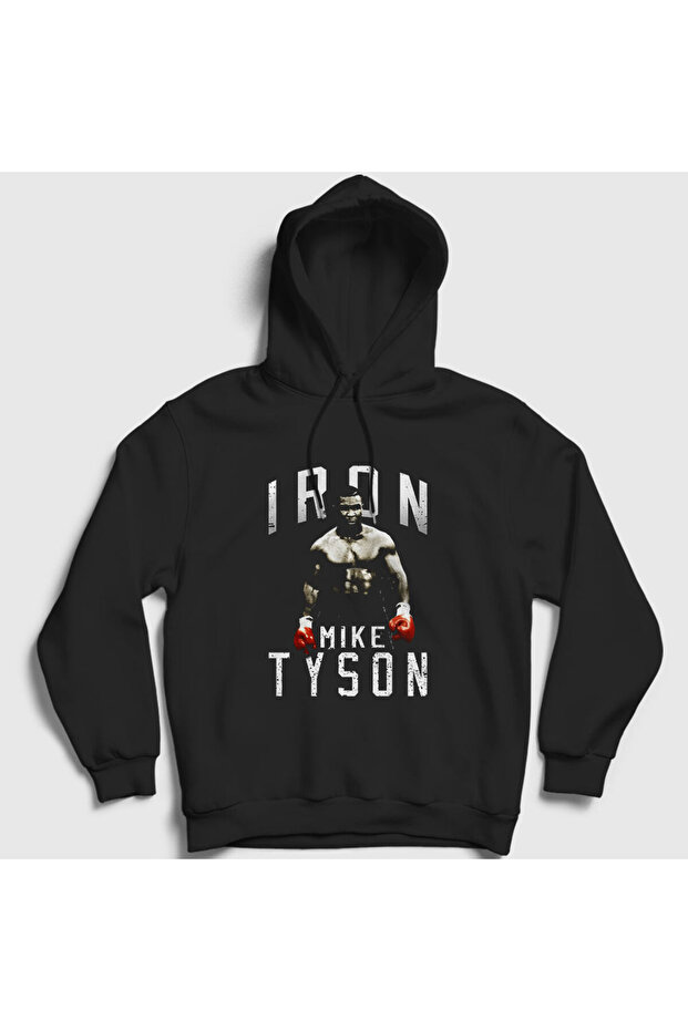 سويت شيرت بقلنسوة أسود للجنسين من Iron Mike Tyson 158207tt