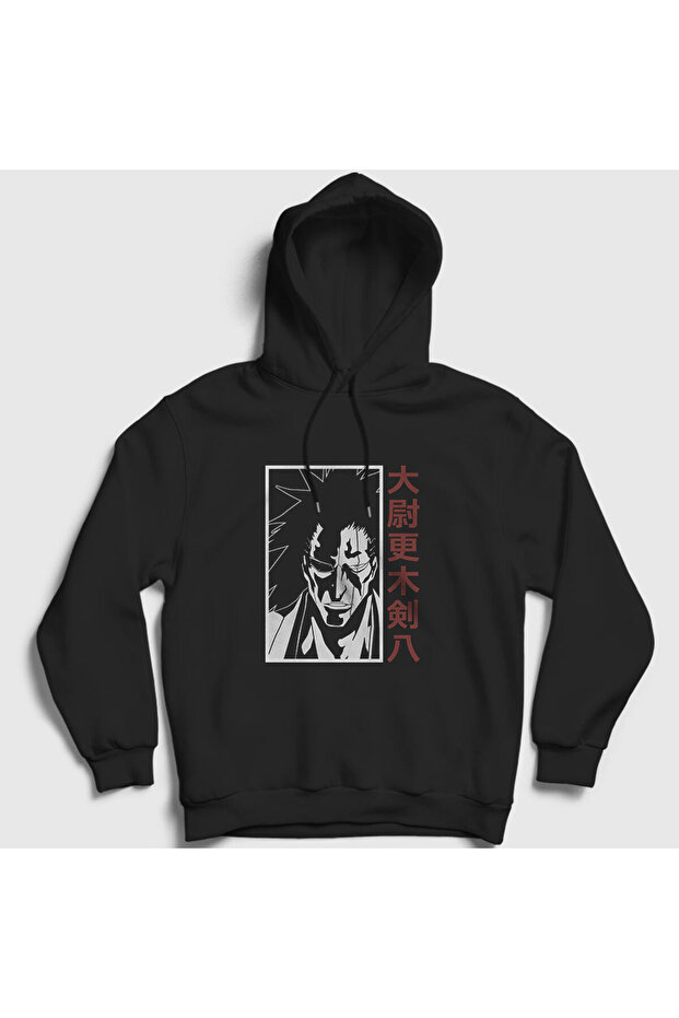 Unisex Black Kenpachi Anime Bleach Hooded Sweatshirt 127787Tt