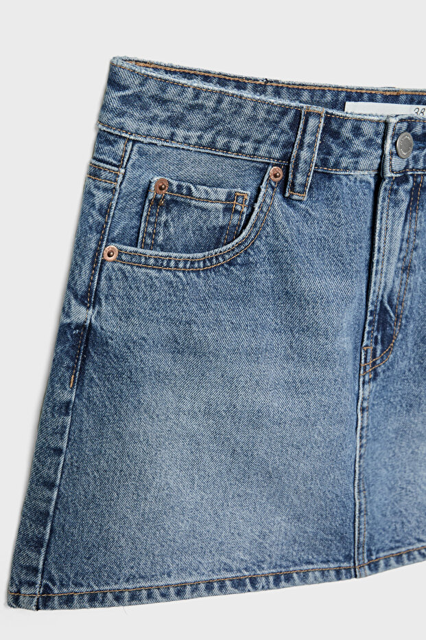 D60 denim mini etek - 9