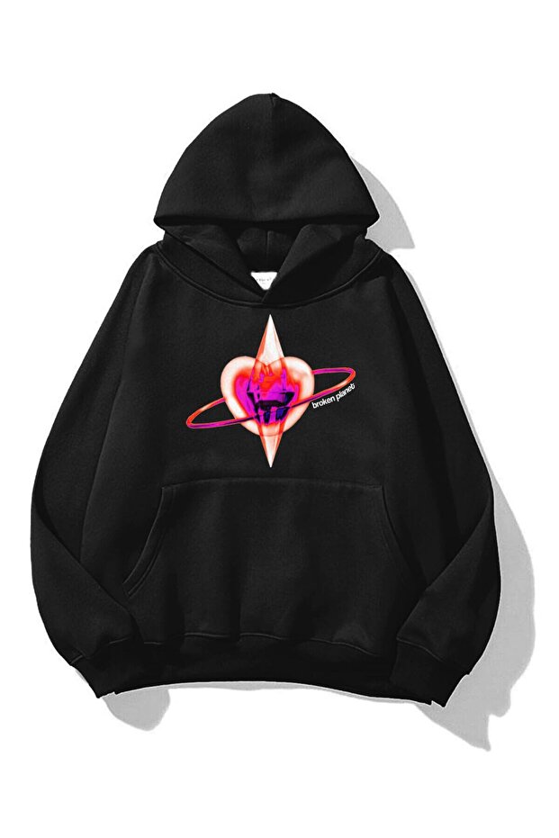 Unisex Broken Planet Sweatshirt Hoodie Black