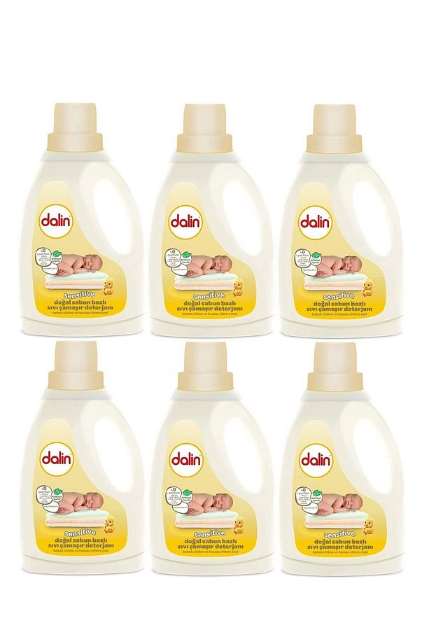 Sensitive Doğal Sabun Bazlı Sıvı Çamaşır Deterjanı 1500 ml 6'lı Set - 1