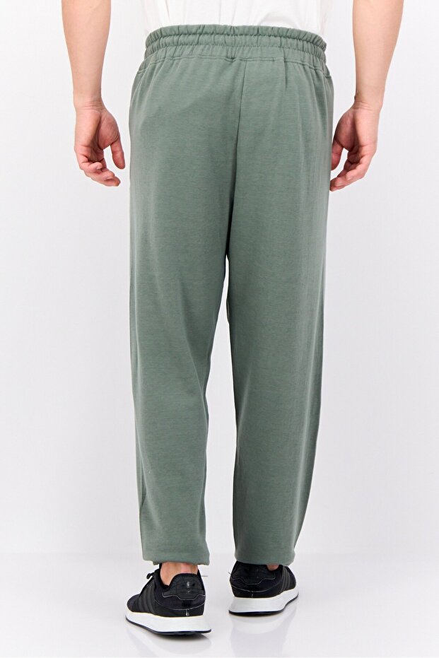 بنطال رياضي سادة برباط للرجال، زيتوني - 3