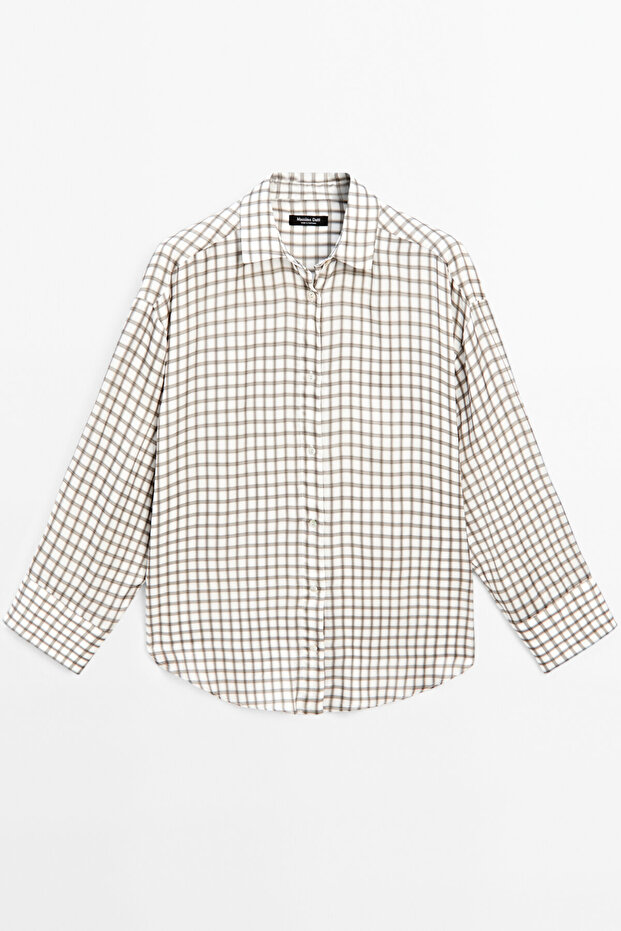 Dökümlü kareli gömlek - 6