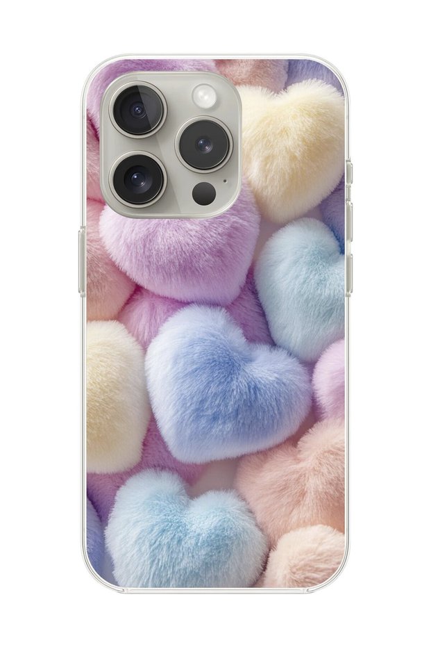 iPhone 14 Pro Max Compatible Transparent Case with Plush Design