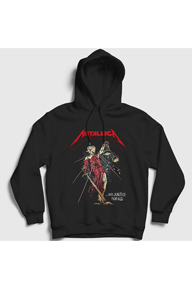 Unisex Black Lady Justice V2 Metallica Hooded Sweatshirt 435737Tt