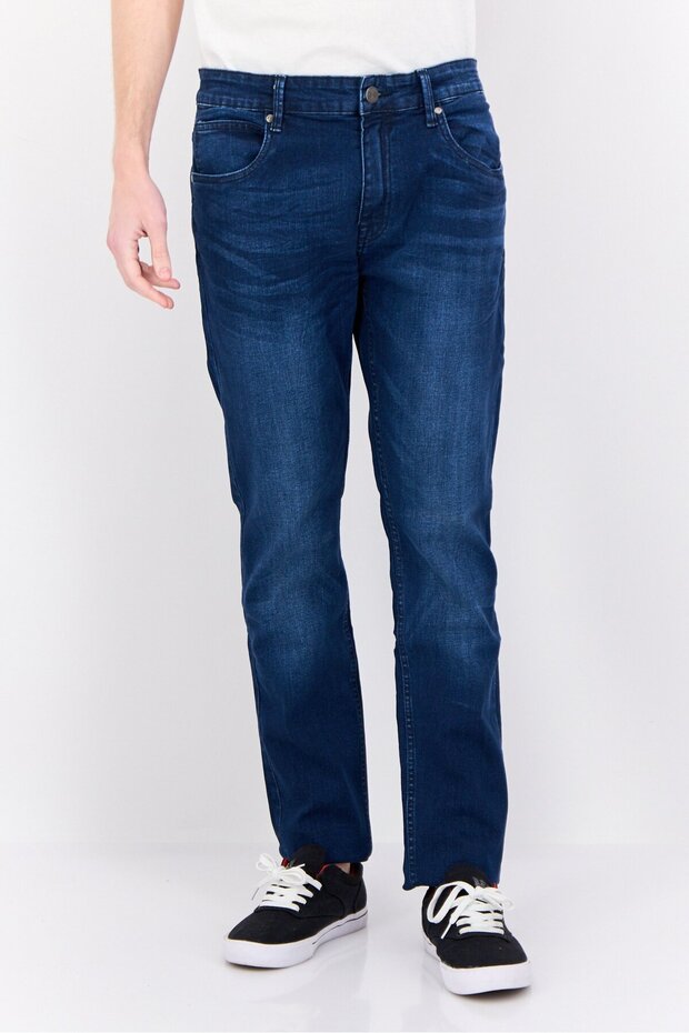 بنطلون جينز رجالي قابل للتمدد بقصّة Slim Fit، أزرق