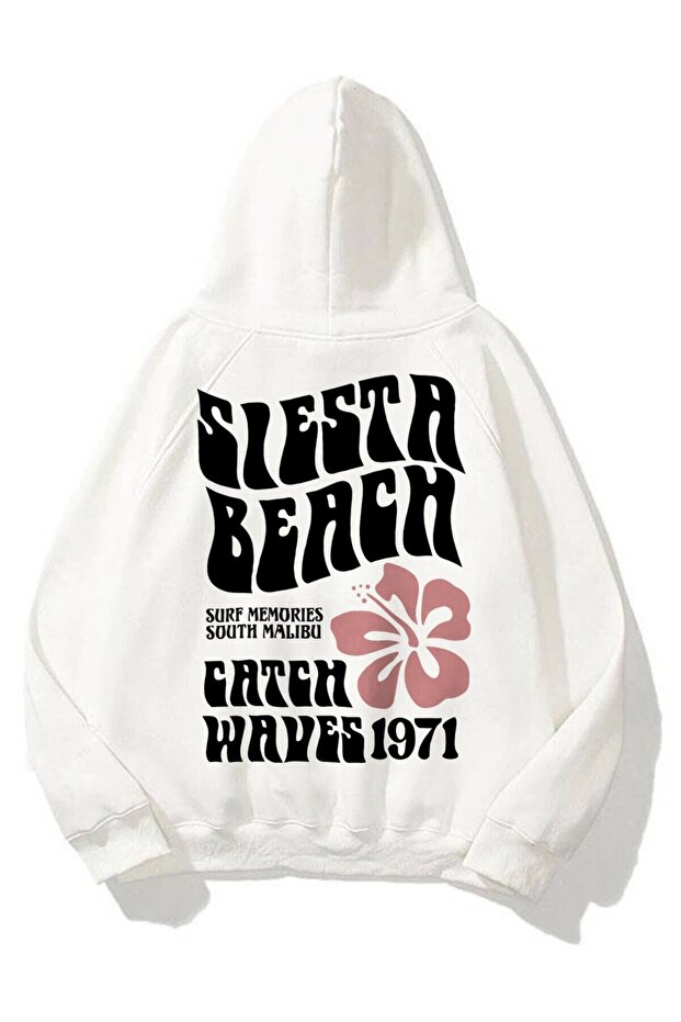 Unisex Siesta Beach White Sweatshirt Hoodie