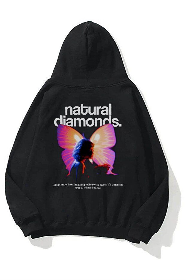 Unisex Natural Diamonds Sweatshirt Hoodie Black