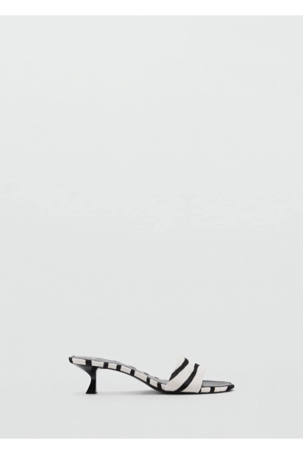 Zebra desenli deri sandalet - 2