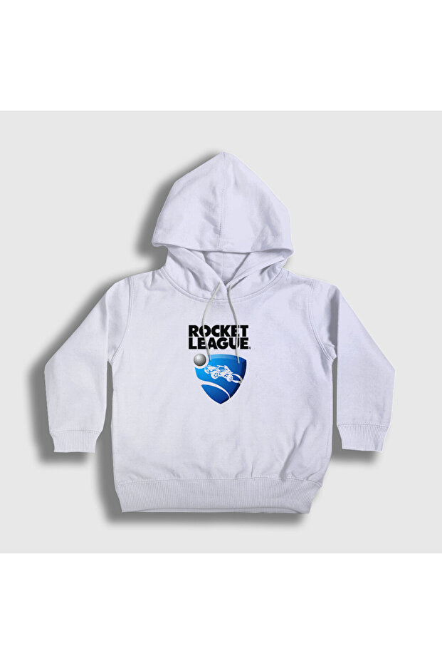 Unisex Kids White Logo Game Rocket League Hooded Sweatshirt 491589Tt