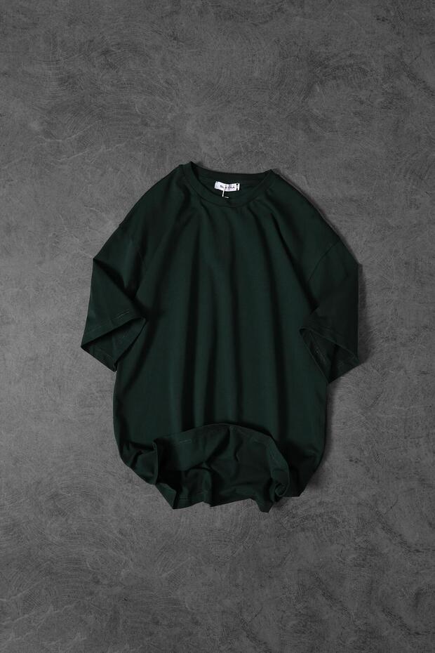 Erkek Haki Basic Oversize Tshirt - 2