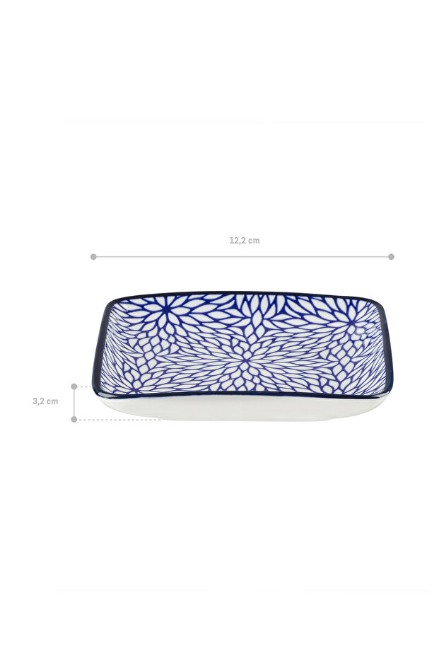 Rêve Bleu Drancy New Bone China Kare Tabak - 3