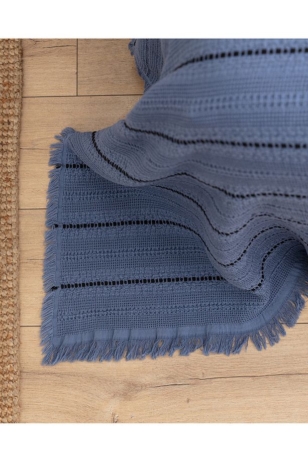 Envelope Tek Kişilik Yatak Örtüsü - Lüks Koleksiyon - Indigo - 2