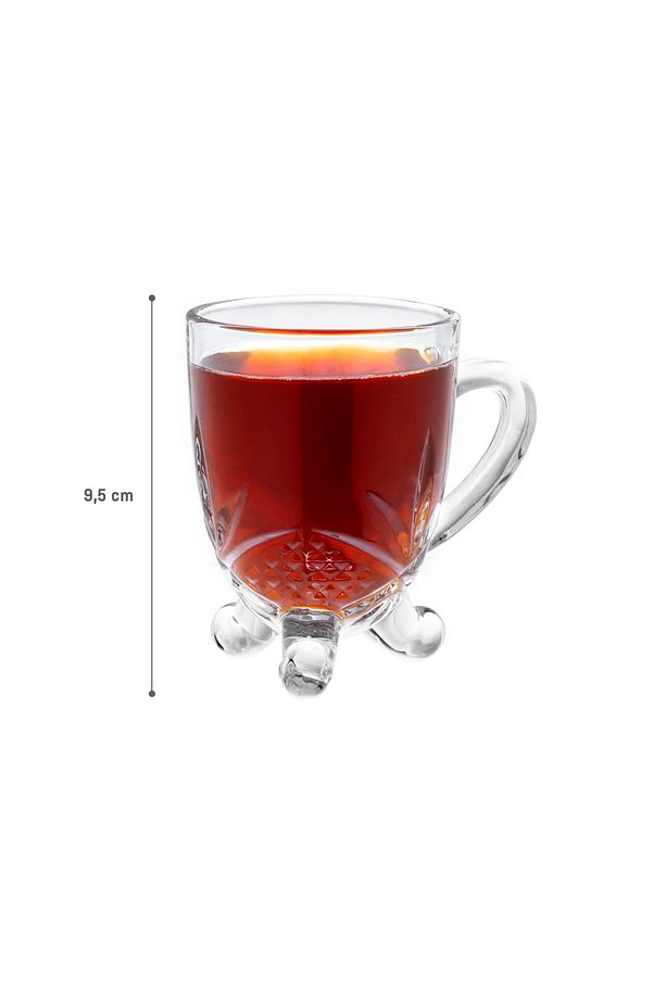 Dublin 4'lü Çay Fincanı Seti - Şeffaf - 210 ml - 3