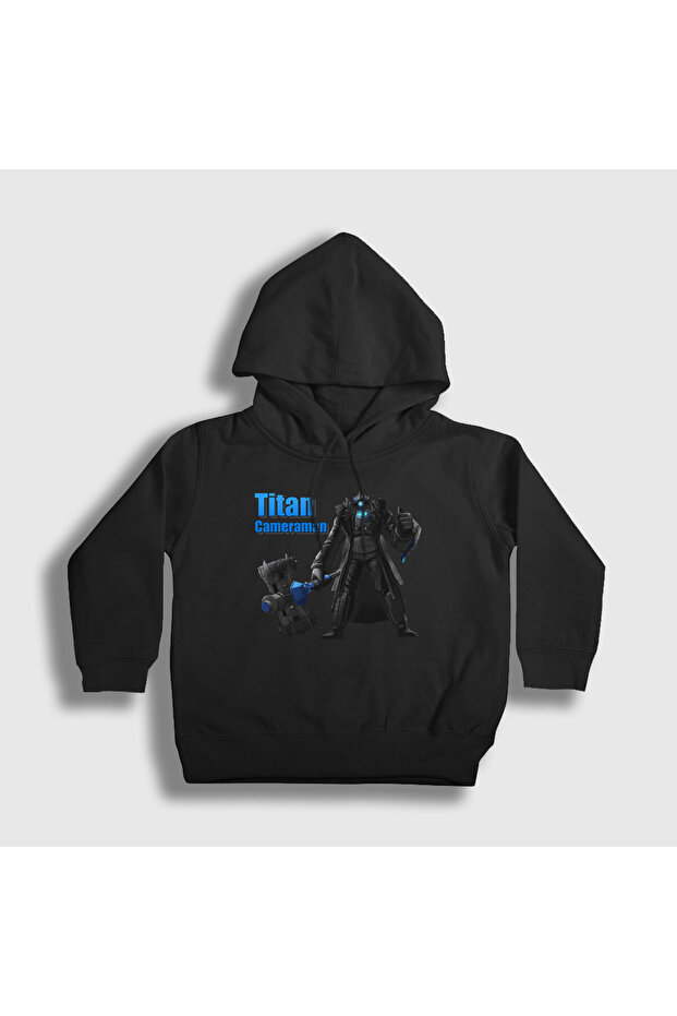 Unisex Kids Black Titan Cameraman Skibidi Toilet Hooded Sweatshirt 482487Tt