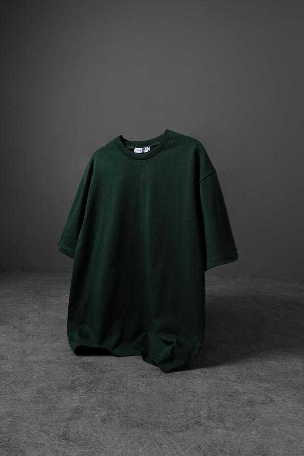 Erkek Haki Basic Oversize Tshirt - 1