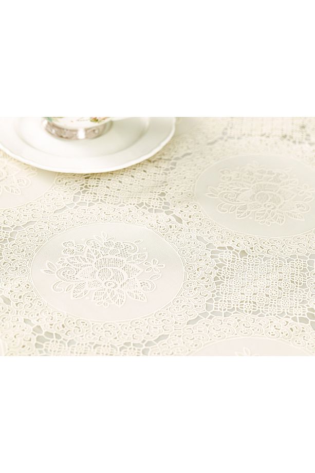 Roni Pvc Masa Örtüsü - Ekru/ekru - 140x200 Cm - 2
