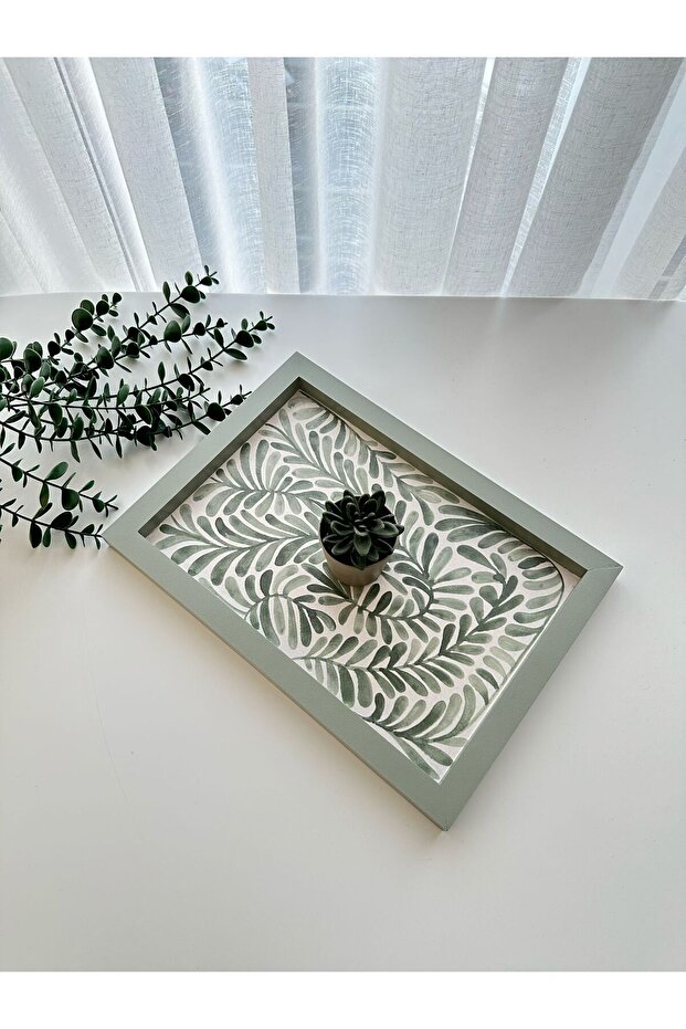 Decorative Tray, Board and Presentation Set with Colorful Leaf Pattern - 3