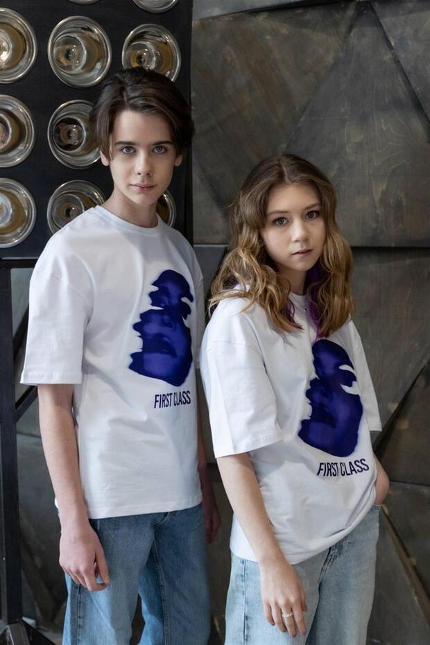 Unisex First Class Beyaz Tshirt - 5