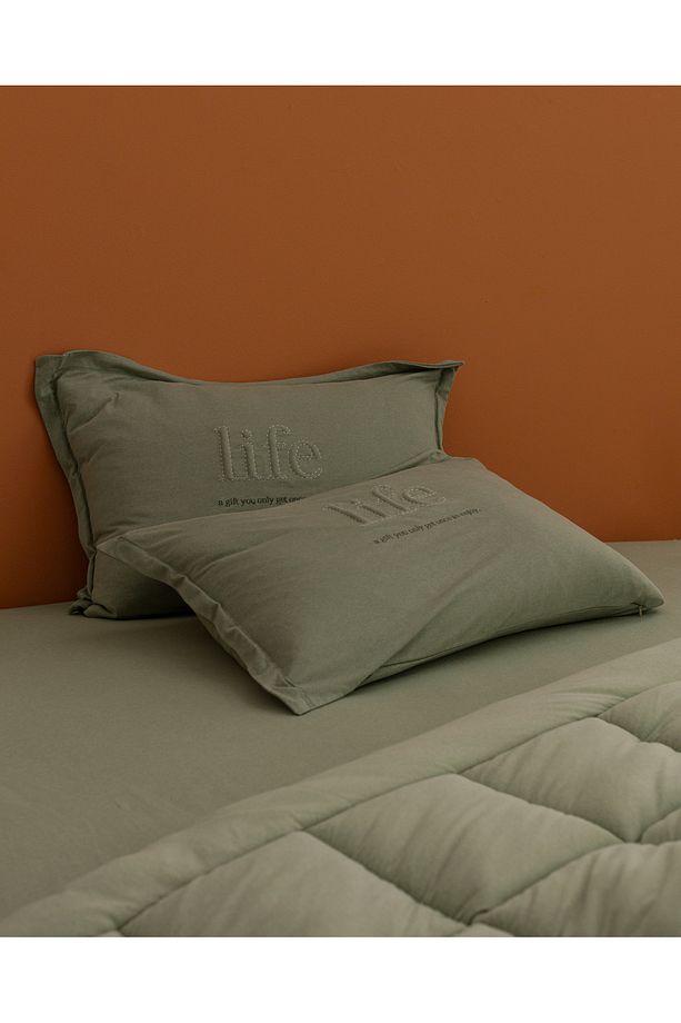 Bobigny Çift Kişilik Pamuklu Supersoft Comforter Set - Mint Yeşili - 3