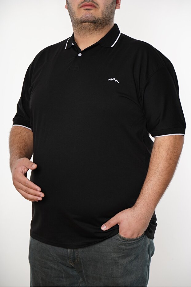 تي شيرت كبير الحجم بياقة بولو - 1