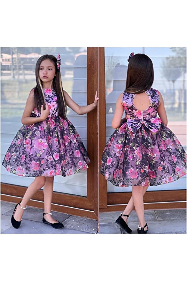 Digital Floral Print / Buckle Dress