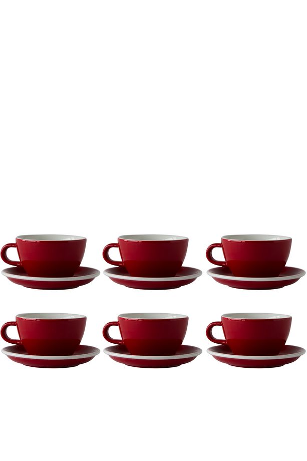 Evolution 6'lı Latte Fincan Seti Kırmızı - 1