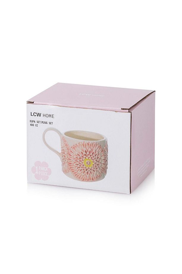 LCW HOME  Çiçek Desenli Seramik Kupa 400 Ml - 4