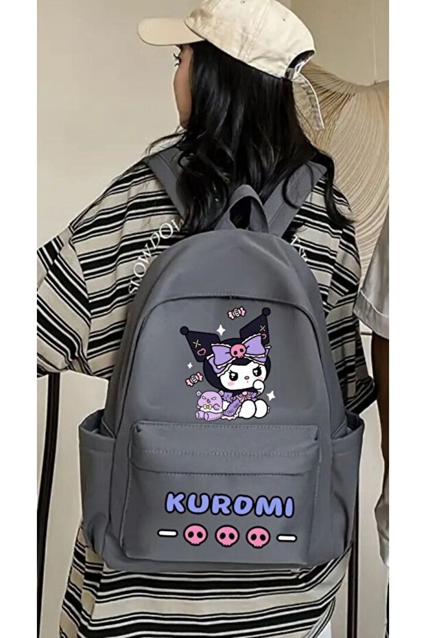 حقيبة ظهر مدرسية مطبوعة بتصميم Fume Cute Kuromi للزوجين - مينجالوندون