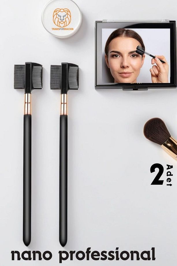 Nano Kaş Fırçası Kirpik Tarağı 2 Adet Absolute Professional 720387 - 1