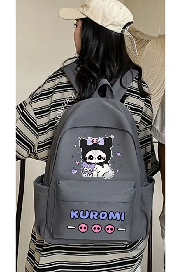 حقيبة ظهر مدرسية مطبوعة بتصميم Fume Cute Crying Kuromi - مينجالوندون