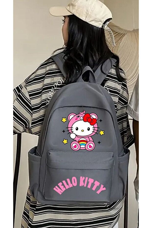 Sanrio Hello Kitty Costume - Backpack with Double Print for School and Cram School