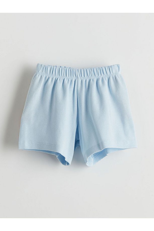 LCW baby Mavi Pamuklu Erkek Bebek Şortlu Pijama Takım - 4