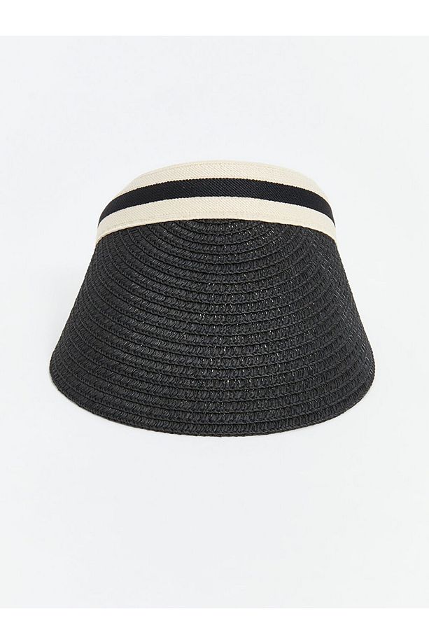 LCW ACCESSORIES Siyah Kadın Hasır Vizör Şapka - 1