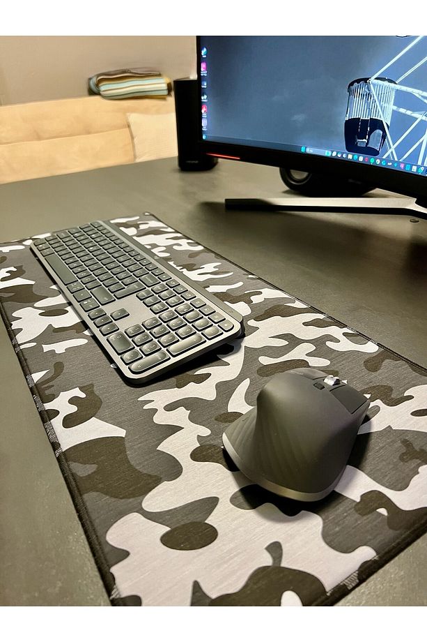 70 x 30 cm Desenli Dikişli Kaydırmaz Taban Speed Hızlı Yüzey Mousepad Masa Matı - 2
